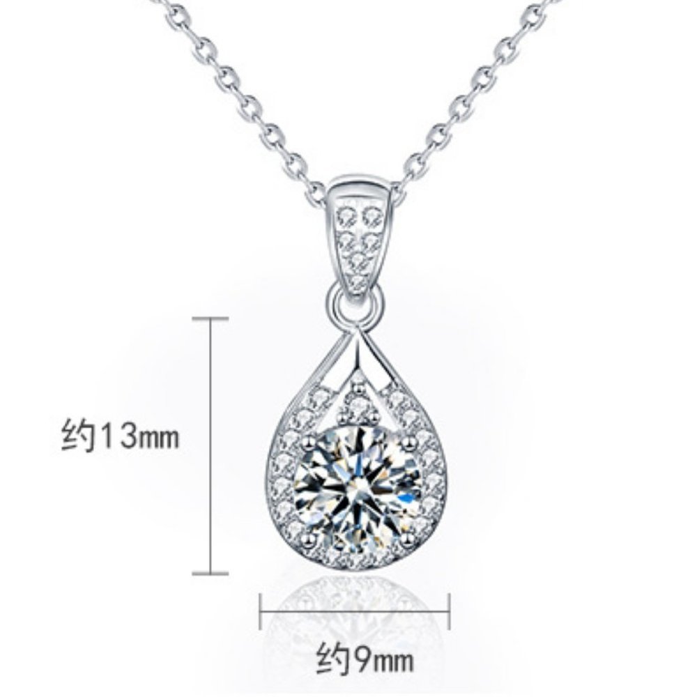 Certified 1ct. t.w. Diamond Moissanite Waterdrop Necklace NEW - Picture 5 of 9